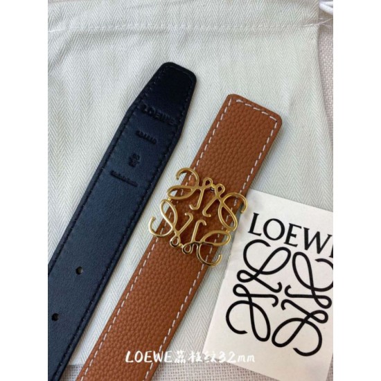 Replica di lusso Cintura reversibile Loewe Anagram 32mm Marrone/Blu Imitazioni Cloni Cintura reversibile Loewe Anagram 32mm Marrone/Blu firmate