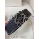 Replica di lusso Cintura reversibile Loewe Anagram 40 mm nera/blu navy Imitazioni Cloni Cintura reversibile Loewe Anagram 40 mm nera/blu navy firmate