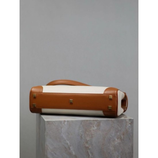 Replica di lusso Borsa a tracolla con manico superiore YSL Saint Laurent Manhattan marrone Imitazioni Cloni Borsa a tracolla con manico superiore YSL Saint Laurent Manhattan marrone firmate