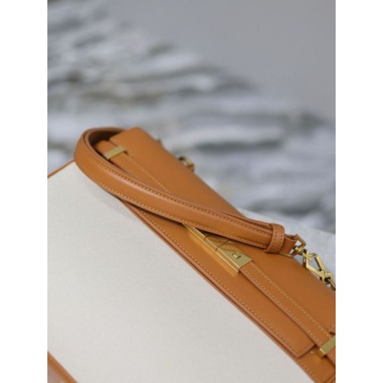 Replica di lusso Borsa a tracolla con manico superiore YSL Saint Laurent Manhattan marrone Imitazioni Cloni Borsa a tracolla con manico superiore YSL Saint Laurent Manhattan marrone firmate