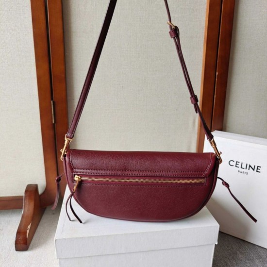 Replica di lusso Borse Celine Halfmoon piccola morbida Triomphe bordeaux Imitazioni Cloni Borse Replica Celine Halfmoon piccola morbida Triomphe bordeaux firmate