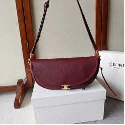 Cloni Borse Replica Celine Halfmoon piccola morbida Triomphe bordeaux firmate