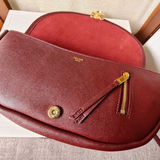 Replica di lusso Borse Celine Halfmoon piccola morbida Triomphe bordeaux Imitazioni Cloni Borse Replica Celine Halfmoon piccola morbida Triomphe bordeaux firmate