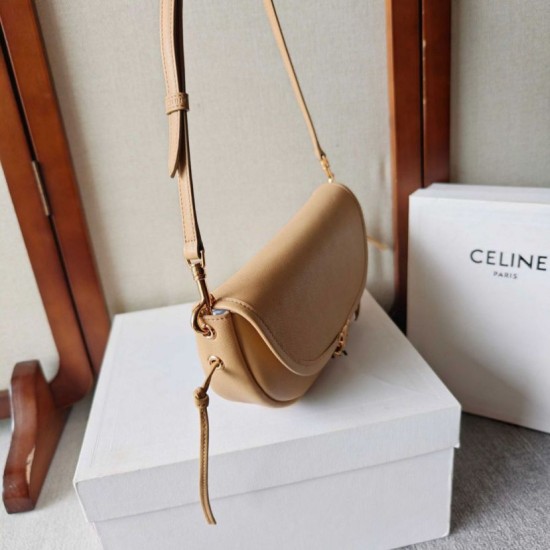Replica di lusso Borsa Celine Halfmoon piccola morbida Triomphe albicocca Imitazioni Cloni Borsa Celine Halfmoon piccola morbida Triomphe albicocca firmate