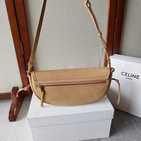 Replica di lusso Borsa Celine Halfmoon piccola morbida Triomphe albicocca Imitazioni Cloni Borsa Celine Halfmoon piccola morbida Triomphe albicocca firmate