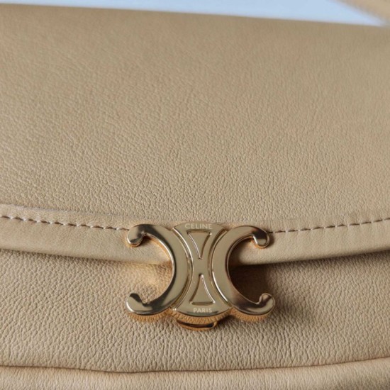 Replica di lusso Borsa Celine Halfmoon piccola morbida Triomphe albicocca Imitazioni Cloni Borsa Celine Halfmoon piccola morbida Triomphe albicocca firmate