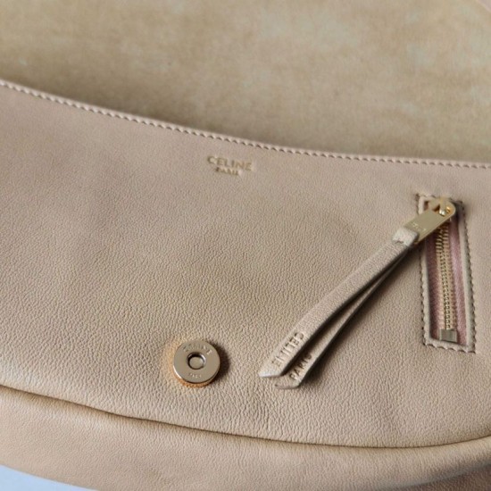 Replica di lusso Borsa Celine Halfmoon piccola morbida Triomphe albicocca Imitazioni Cloni Borsa Celine Halfmoon piccola morbida Triomphe albicocca firmate