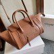 Cloni Borsa tote a spalla media Luggage Celine morbida pelle di agnello lucida marrone firmate