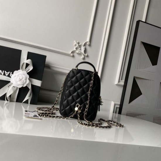 Replica di lusso Zaino Chanel Mini Classic trapuntato con logo CC AP3663 Nero Imitazioni Cloni Zaino Chanel Mini Classic trapuntato con logo CC AP3663 Nero firmate