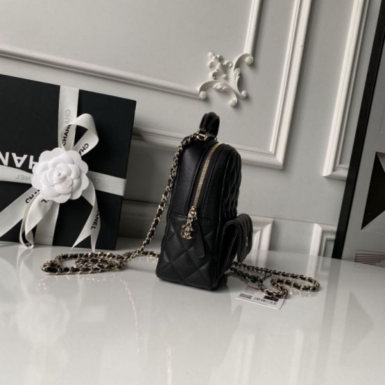 Replica di lusso Zaino Chanel Mini Classic trapuntato con logo CC AP3663 Nero Imitazioni Cloni Zaino Chanel Mini Classic trapuntato con logo CC AP3663 Nero firmate