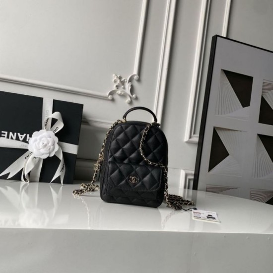 Replica di lusso Zaino Chanel Mini Classic trapuntato con logo CC AP3663 Nero Imitazioni Cloni Zaino Chanel Mini Classic trapuntato con logo CC AP3663 Nero firmate