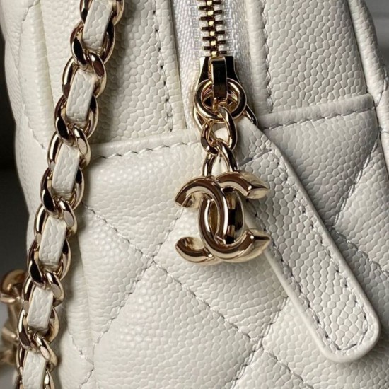 Replica di lusso Zaino Chanel Mini Classic trapuntato con logo CC AP3663 bianco Imitazioni Cloni Zaino Chanel Mini Classic trapuntato con logo CC AP3663 bianco firmate