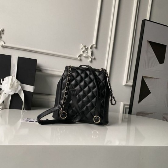 Replica di lusso Zaino Chanel Duma piccolo 21cm nero Imitazioni Cloni Zaino Chanel Duma piccolo 21cm nero firmate