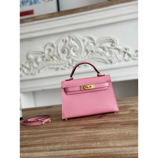 Replica di lusso Borsa Hermes Mini Kelly II Sellier Epsom Arancio Imitazioni Cloni Borsa Hermes Mini Kelly II Sellier Epsom Arancio firmate