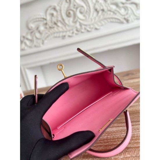 Replica di lusso Borsa Hermes Mini Kelly II Sellier Epsom Arancio Imitazioni Cloni Borsa Hermes Mini Kelly II Sellier Epsom Arancio firmate