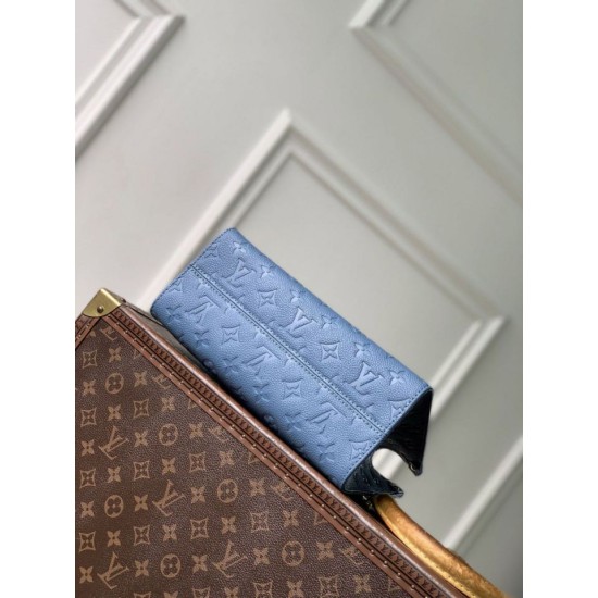 Replica di lusso Borsa tote Louis Vuitton OnTheGo PM M28181 blu Imitazioni Cloni Borsa tote Louis Vuitton OnTheGo PM M28181 blu firmate