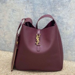 Replica Perfetta Borsa Hobo Grande YSL Saint Laurent Le 5 &agrave; 7 morbida Borgogna firmate