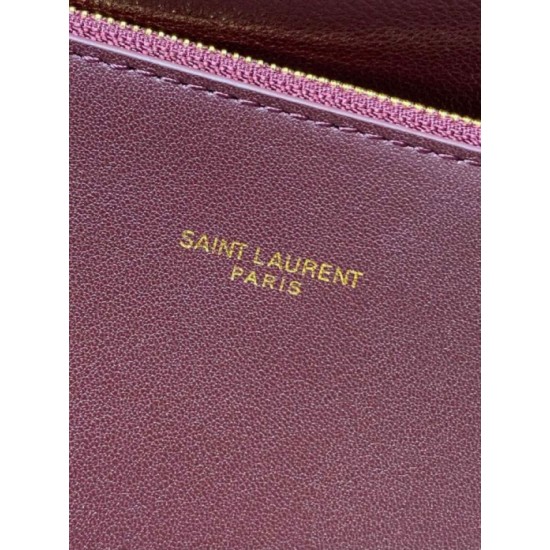 Replica Perfetta Borsa Hobo Grande YSL Saint Laurent Le 5 &agrave; 7 morbida Borgogna firmate