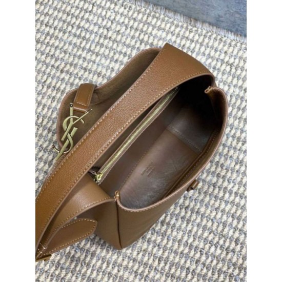Replica di lusso Borse Imitazioni a tracolla piccola morbida Hobo YSL Saint Laurent Le 5 À 7 morbida marrone Imitazioni Cloni Borse Imitazioni a tracolla piccola morbida Hobo YSL Saint Laurent Le 5 À 7 morbida marrone firmate