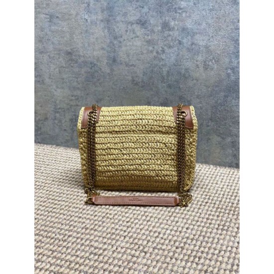 Replica di lusso Borsa a tracolla media Niki Rafia YSL Saint Laurent Imitazioni Cloni Borsa a tracolla media Niki Rafia YSL Saint Laurent firmate
