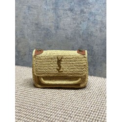 Borsa a tracolla media Niki Rafia YSL Saint Laurent