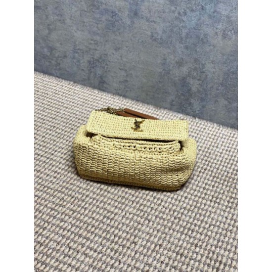 Replica di lusso Borsa a tracolla media Niki Rafia YSL Saint Laurent Imitazioni Cloni Borsa a tracolla media Niki Rafia YSL Saint Laurent firmate