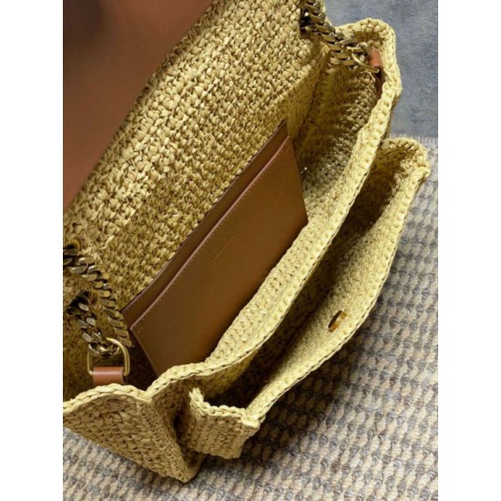 Replica di lusso Borsa a tracolla media Niki Rafia YSL Saint Laurent Imitazioni Cloni Borsa a tracolla media Niki Rafia YSL Saint Laurent firmate
