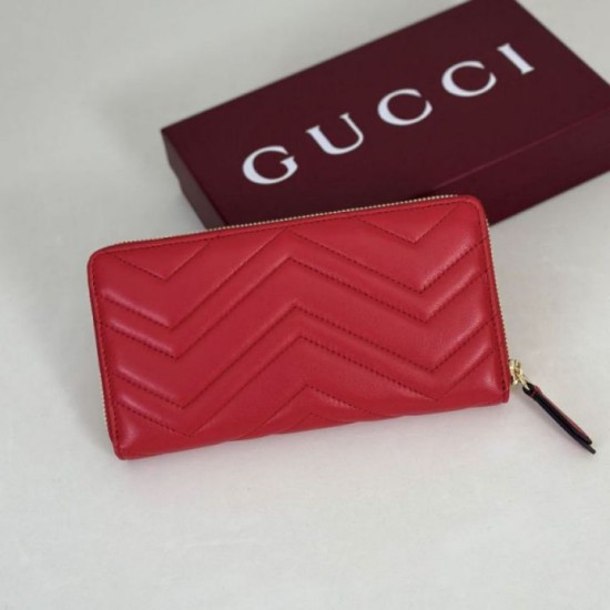 Replica di lusso Portafoglio Gucci GG Marmont trapuntato con cerniera 443123 Rosso Imitazioni Cloni Portafoglio Gucci GG Marmont trapuntato con cerniera 443123 Rosso firmate