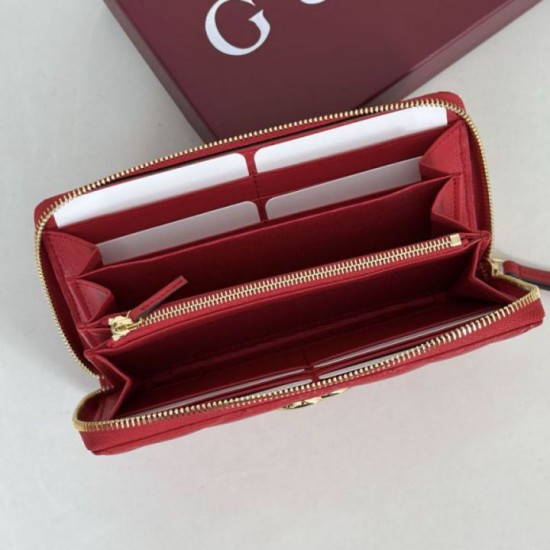 Replica di lusso Portafoglio Gucci GG Marmont trapuntato con cerniera 443123 Rosso Imitazioni Cloni Portafoglio Gucci GG Marmont trapuntato con cerniera 443123 Rosso firmate