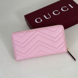 Replica di lusso Portafoglio Gucci GG Marmont trapuntato con cerniera 443123 Rosa Imitazioni Cloni Portafoglio Gucci GG Marmont trapuntato con cerniera 443123 Rosa firmate