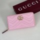 Replica di lusso Portafoglio Gucci GG Marmont trapuntato con cerniera 443123 Rosa Imitazioni Cloni Portafoglio Gucci GG Marmont trapuntato con cerniera 443123 Rosa firmate
