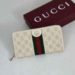 Pari imitazione Portafoglio Gucci Ophidia GG Supreme con cerniera 838484 beige