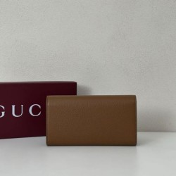 Portafoglio continentale Gucci Softbit 828147 Marrone Portafoglio continentale Gucci Softbit 828147 Marrone