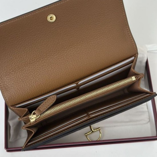 Replica di lusso Portafoglio continentale Gucci Softbit 828147 Marrone Imitazioni Cloni Portafoglio continentale Gucci Softbit 828147 Marrone firmate