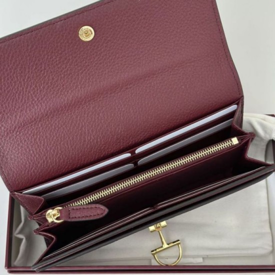 Cloni Alta gamma replica Portafoglio continentale Gucci Softbit 828147 Borgogna firmate