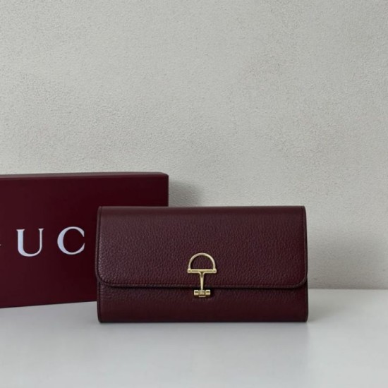 Cloni Alta gamma replica Portafoglio continentale Gucci Softbit 828147 Borgogna firmate