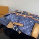 Replica di lusso Zaino LV Christopher MM M27554 Monogram Heritage denim Blu Imitazioni Cloni Zaino LV Christopher MM M27554 Monogram Heritage denim Blu firmate