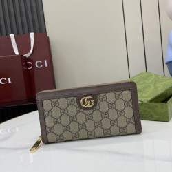 Cloni Pari replica di alta qualit&agrave; Portafoglio Gucci Ophidia con cerniera GG Supreme 772305 marrone firmate