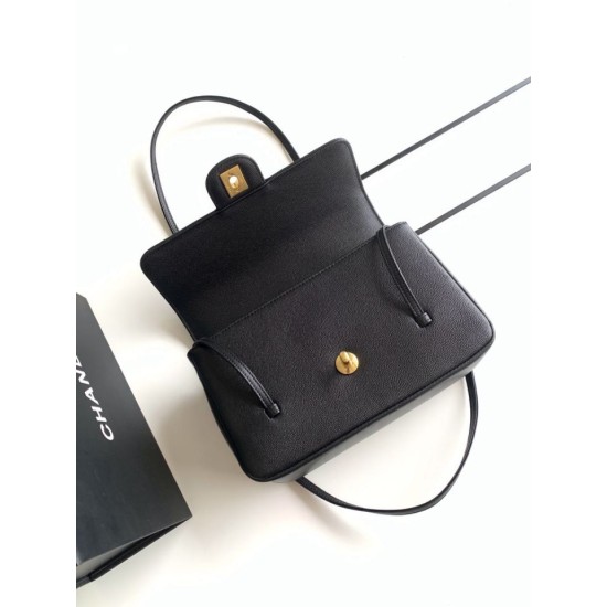 Replica di lusso Borsa a tracolla Chanel 26P Preppy Coco AP6130 nera Imitazioni Cloni Borsa a tracolla Chanel 26P Preppy Coco AP6130 nera firmate
