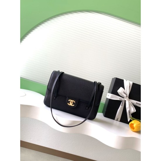 Replica di lusso Borsa a tracolla Chanel 26P Preppy Coco AP6130 nera Imitazioni Cloni Borsa a tracolla Chanel 26P Preppy Coco AP6130 nera firmate