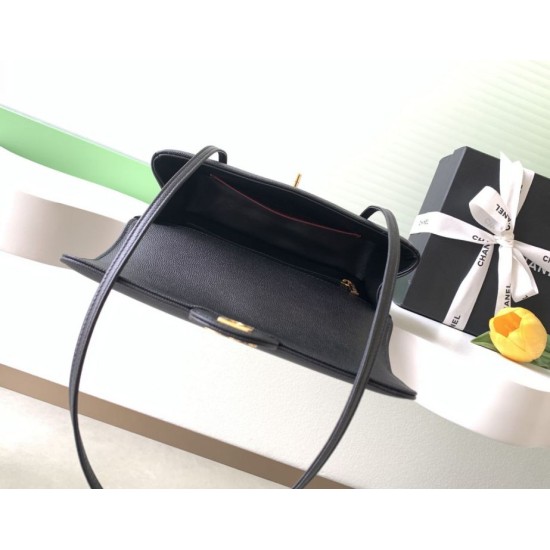 Replica di lusso Borsa a tracolla Chanel 26P Preppy Coco AP6130 nera Imitazioni Cloni Borsa a tracolla Chanel 26P Preppy Coco AP6130 nera firmate
