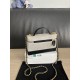 Replica di lusso Borse Chanel 26P Vanity con catena AP5186 scamosciata di vitello grigia Imitazioni Cloni Borse Chanel 26P Vanity con catena AP5186 scamosciata di vitello grigia firmate