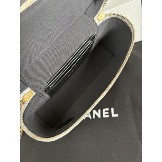 Replica di lusso Borse Chanel 26P Vanity con catena AP5186 scamosciata di vitello grigia Imitazioni Cloni Borse Chanel 26P Vanity con catena AP5186 scamosciata di vitello grigia firmate