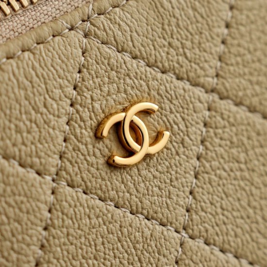 Replica di lusso Chanel 26P Beauty case sottile con manico superiore trapuntato e catena AP5100 Beige Imitazioni Cloni Chanel 26P Beauty case sottile con manico superiore trapuntato e catena AP5100 Beige firmate