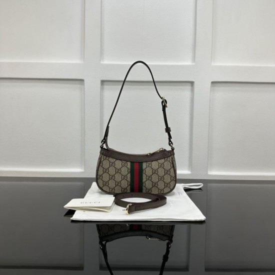 Cloni Mini borsa a tracolla Gucci Ophidia 838465 Marrone firmate