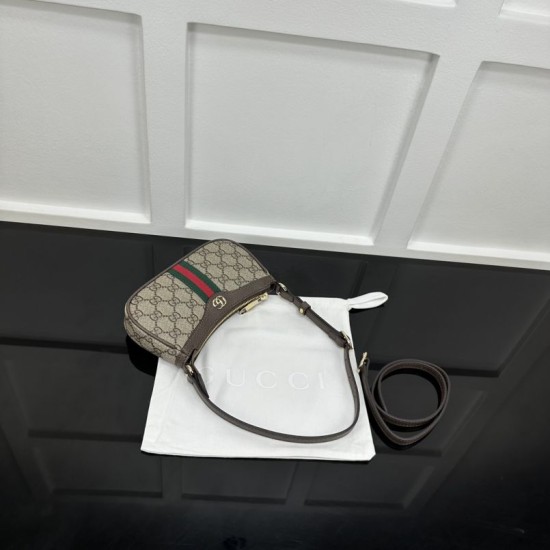 Cloni Mini borsa a tracolla Gucci Ophidia 838465 Marrone firmate