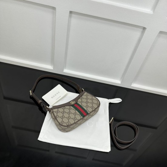 Cloni Mini borsa a tracolla Gucci Ophidia 838465 Marrone firmate