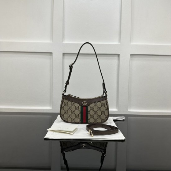 Cloni Mini borsa a tracolla Gucci Ophidia 838465 Marrone firmate