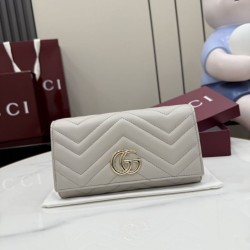 Portafoglio continentale Gucci GG Marmont 443436 grigio