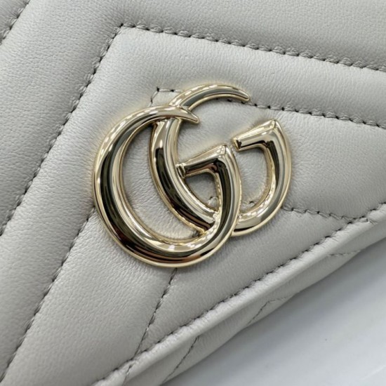 Replica di lusso Portafoglio continentale Gucci GG Marmont 443436 grigio Imitazioni Cloni Portafoglio continentale Gucci GG Marmont 443436 grigio firmate